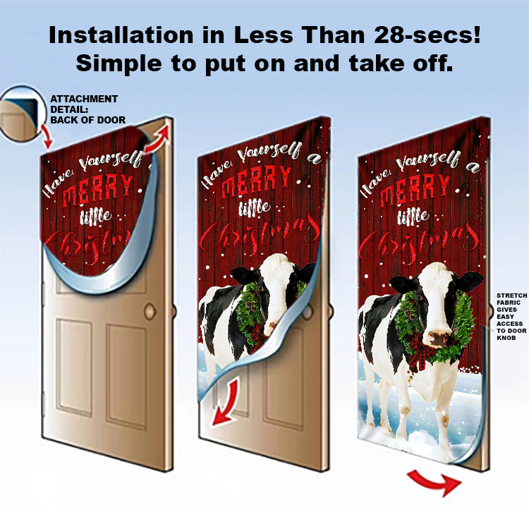 Merry Christmas Cattle Door Cover