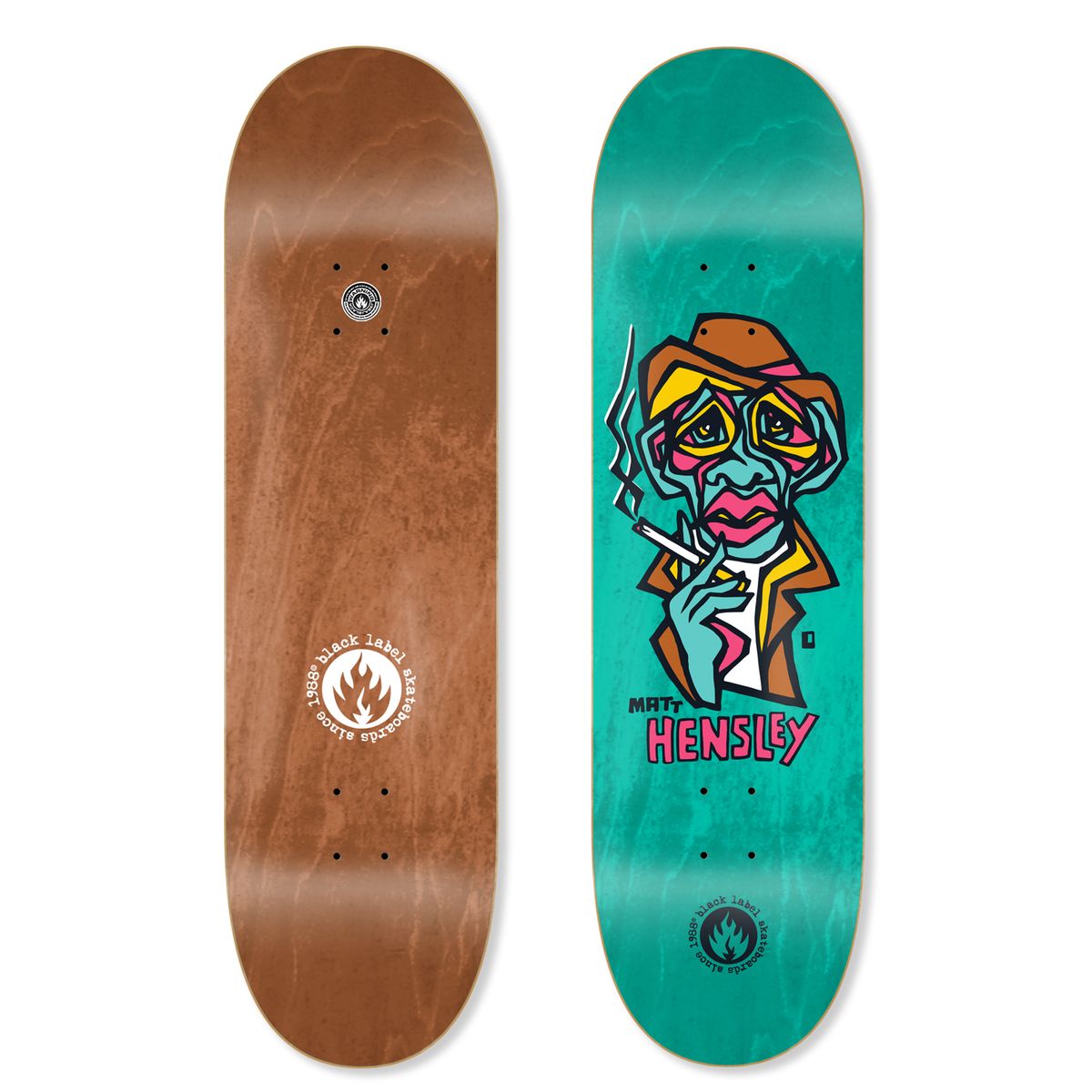 BLACK LABEL Matt Hensley "SMOKING SECTION" 8.5 SKATEBOARD DECK