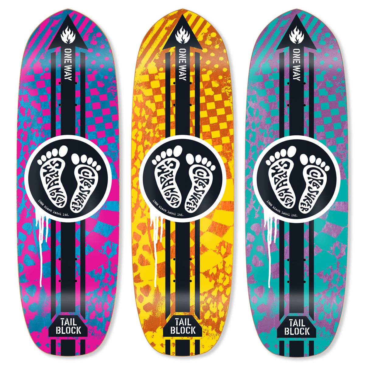 Black Label Adams "Curb Surfer" 9.75" Skateboard Deck