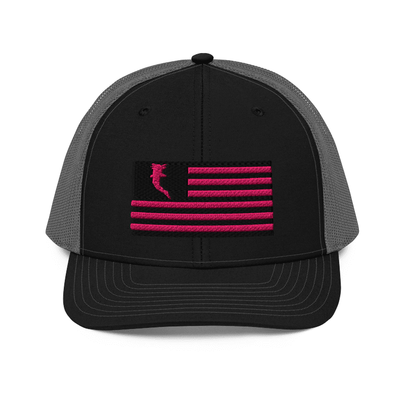Flag Embroidered Neon Pink (Snapback)