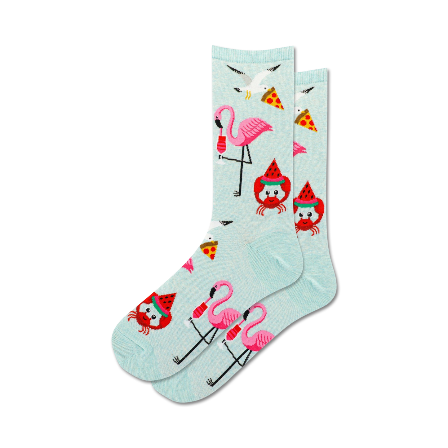 Flamingo, Seagull and Crab