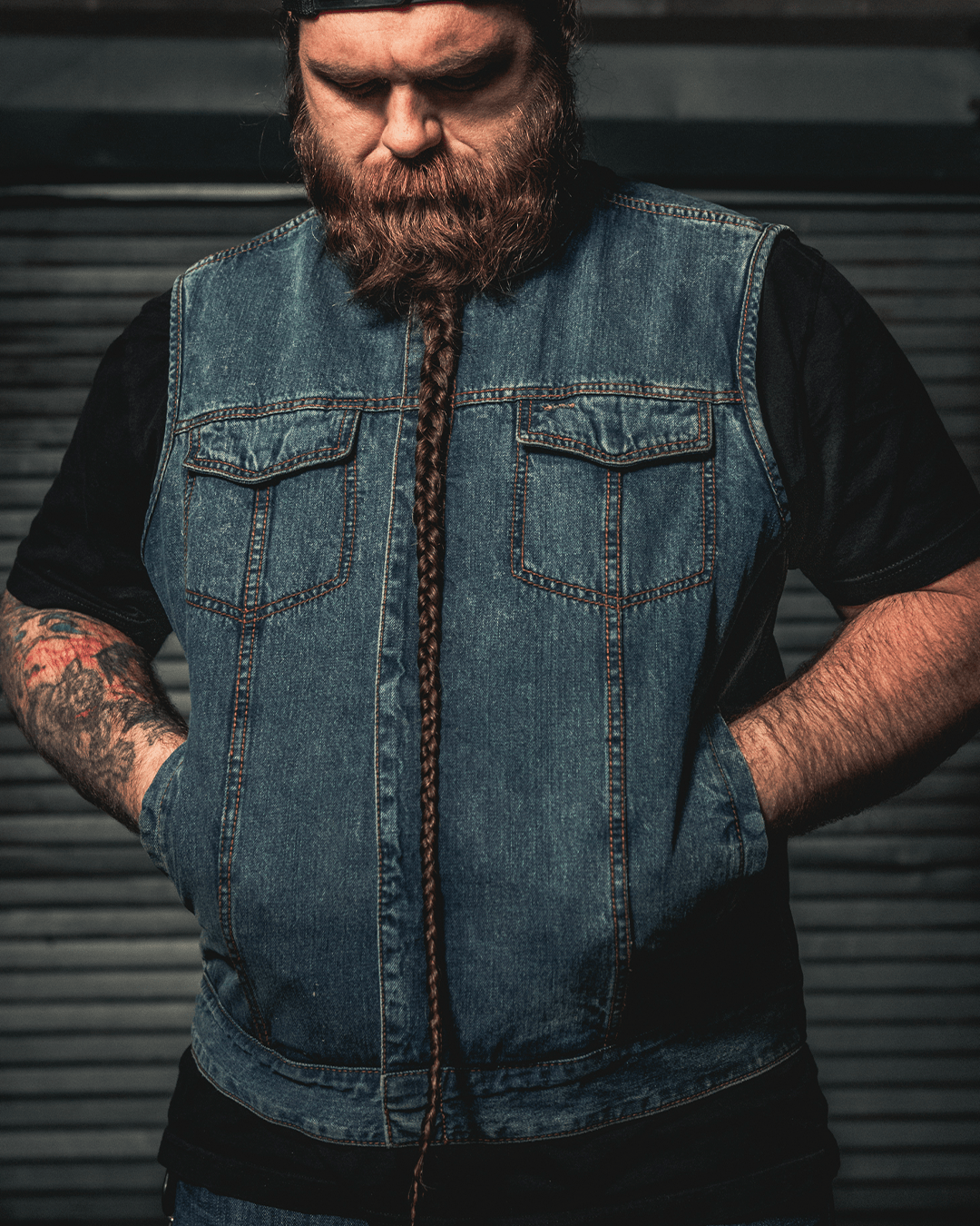 Havoc Men's Denim Motorcycle Vest