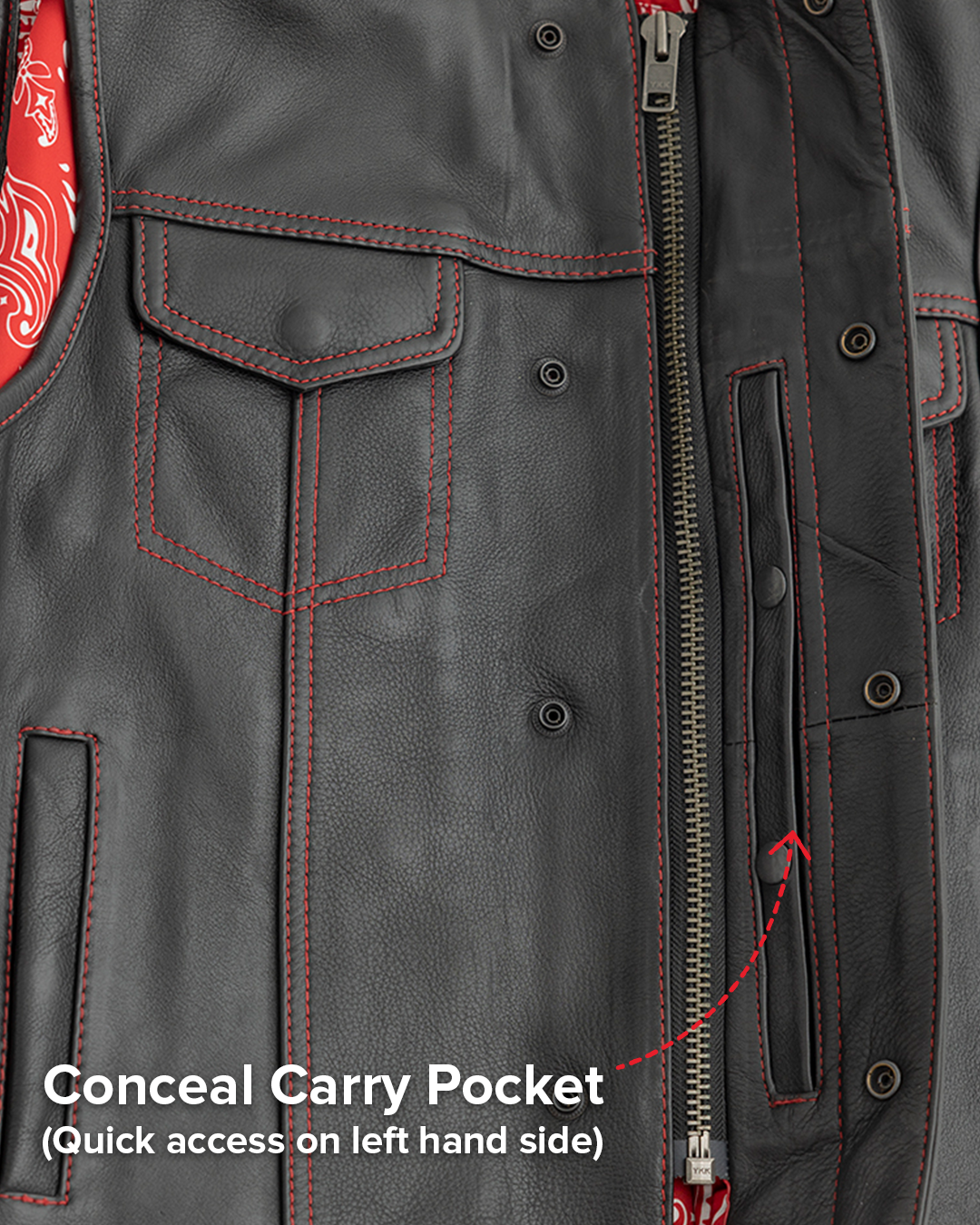 Bandit Men's Leather Motorcycle Vest