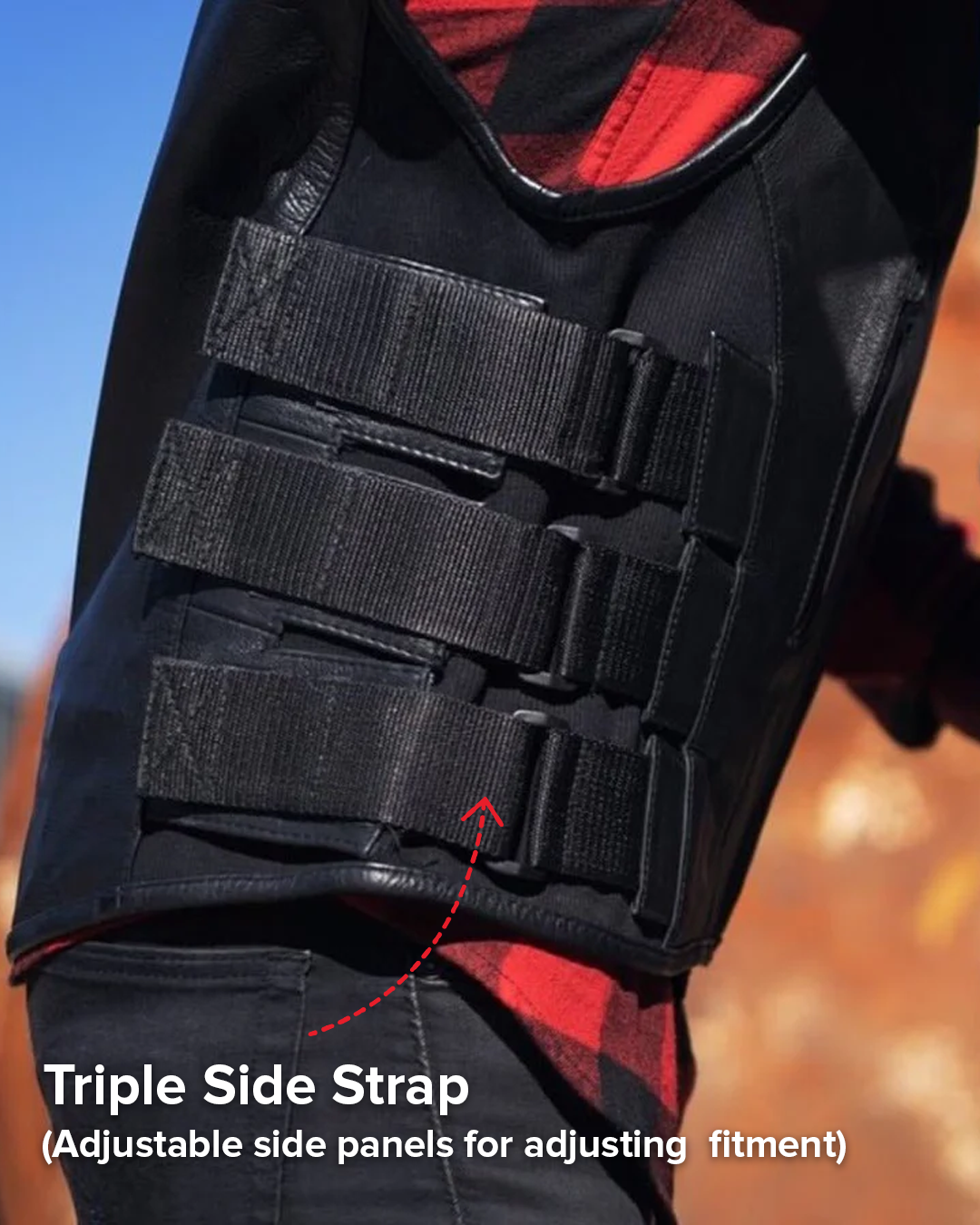 Commando Men's Leather Swat Style Motorcycle Vest