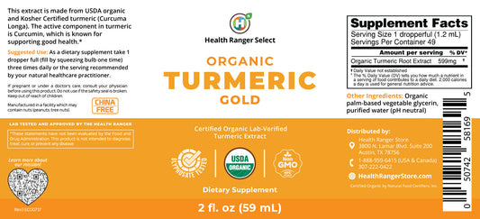 Health Ranger's Organic Turmeric Gold liquid extract 2 fl. oz.