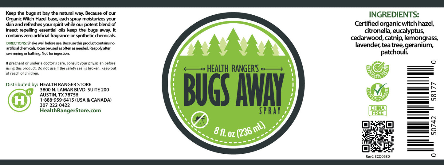 DEET-Free Bugs Away Spray 8 oz
