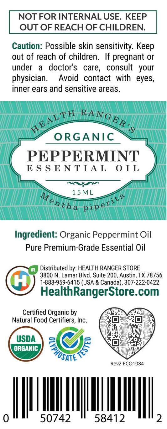 Organic Peppermint Essential Oil 0.5oz (15ml)