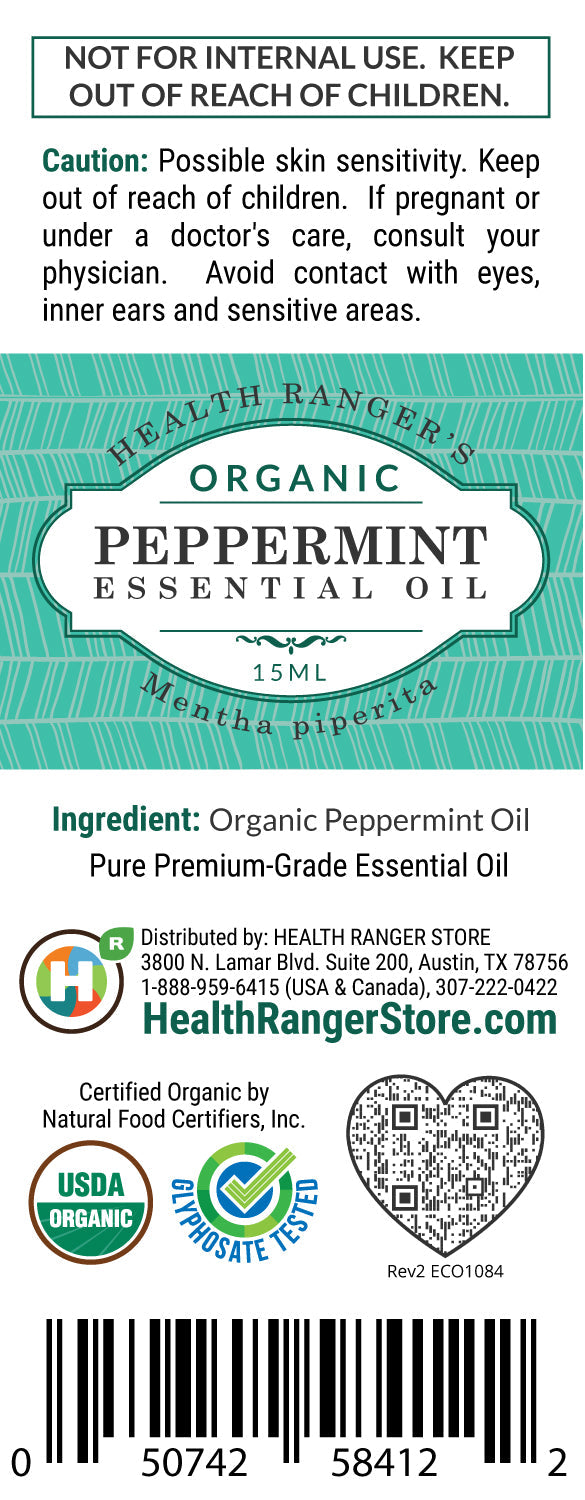 Organic Peppermint Essential Oil 0.5oz (15ml)