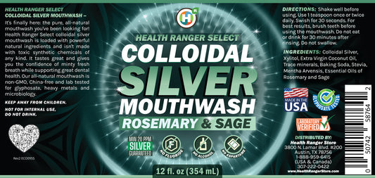 Colloidal Silver Rosemary & Sage Mouthwash 12oz (354ml)