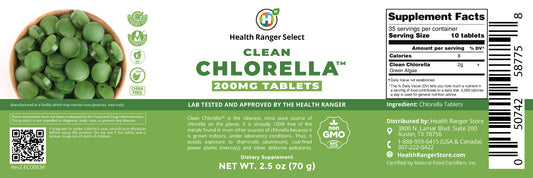 Clean Chlorella 200mg Tablets 2.5 oz (70 g)