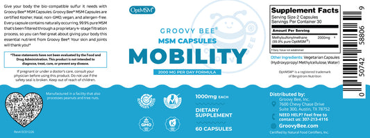 OptiMSM Capsules for Joint Health 1000mg (60 Caps)