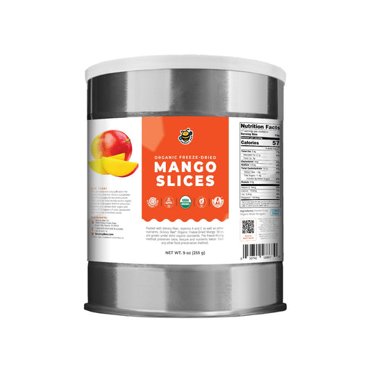 Groovy Bee® Organic Freeze-Dried Mango Slices #10 Can (9oz, 255g) (2-Pack)