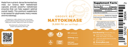 Nattokinase (5,000 FU per Serving) 60 Capsules (500mg Each)