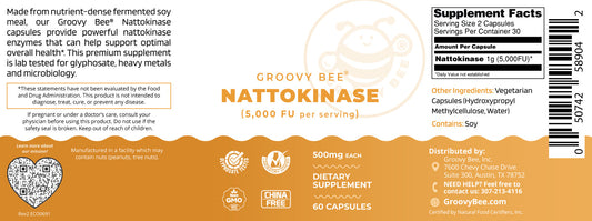 Nattokinase (5,000 FU per Serving) 60 Capsules (500mg Each)