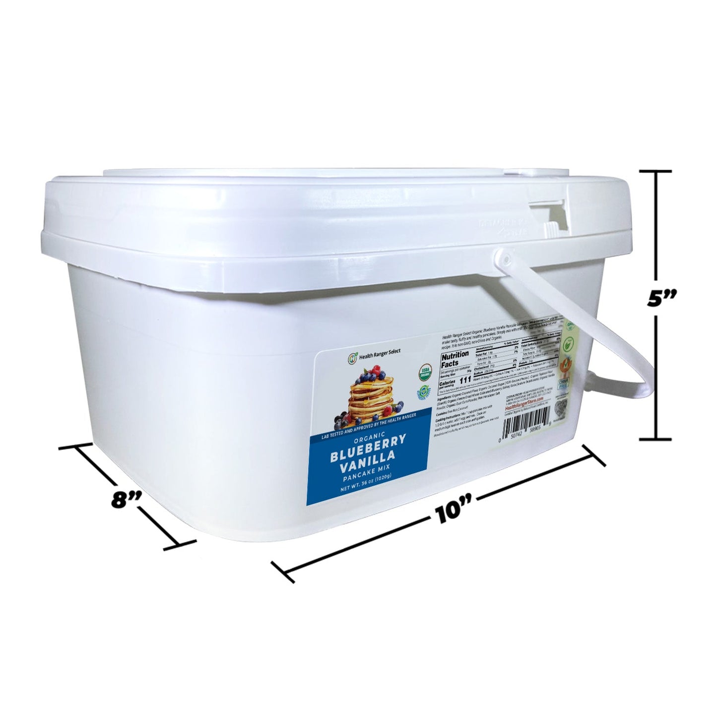 Mini-Bucket Organic Blueberry Vanilla Pancake Mix 36 oz (1020 g)
