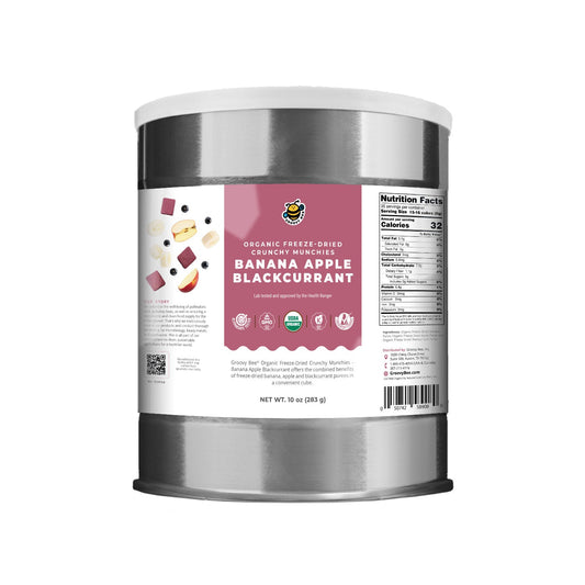 Organic Freeze-Dried Crunchy Munchies Banana Apple Blackcurrant (10 oz, 289g) #10 Can (2-Pack)