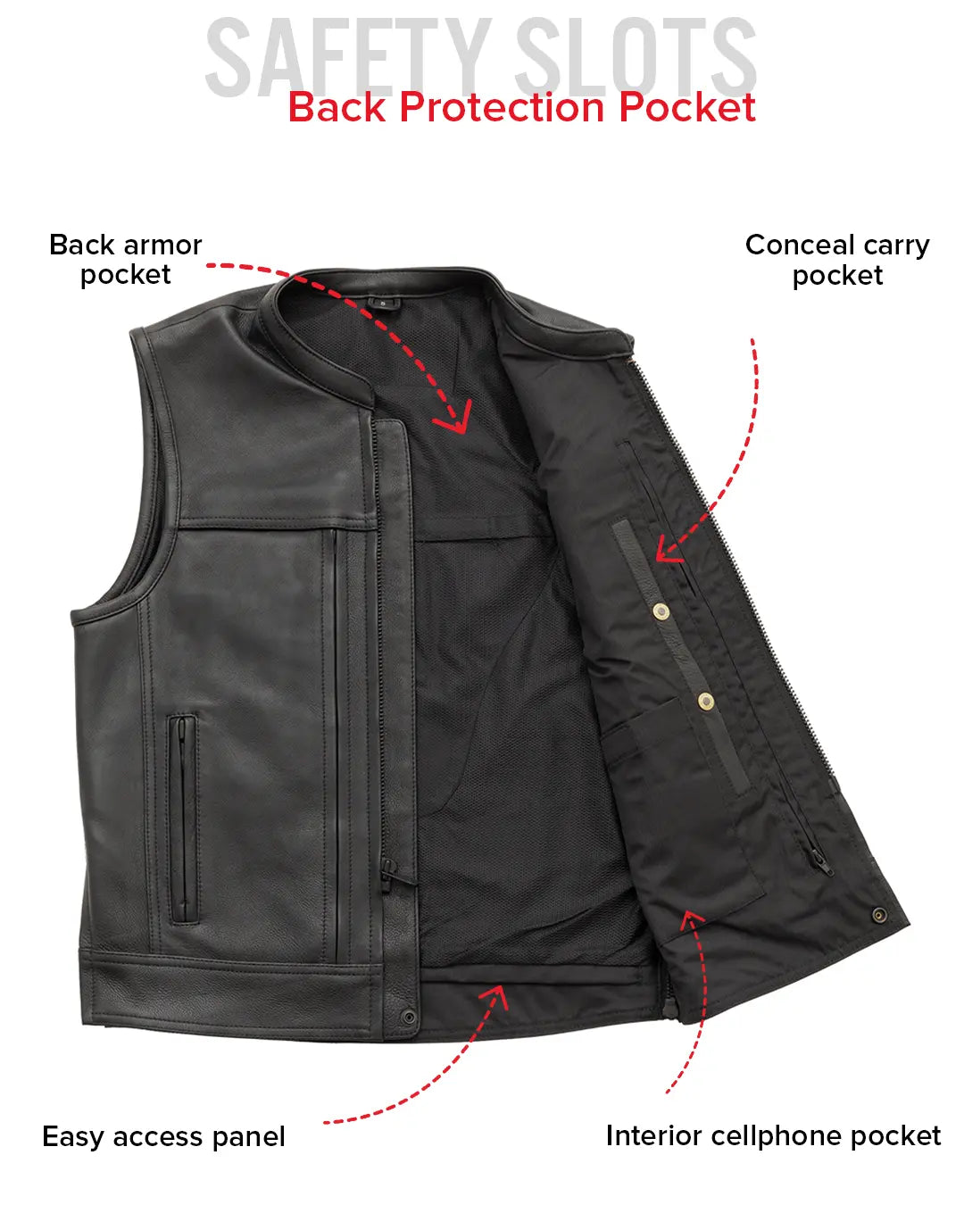 Rampage - Men's Motorcycle Leather Vest