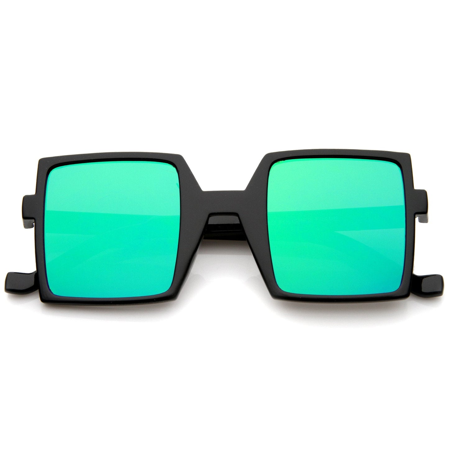 1950's Retro TV Block Flash Mirror Lens Square Sunglasses A290