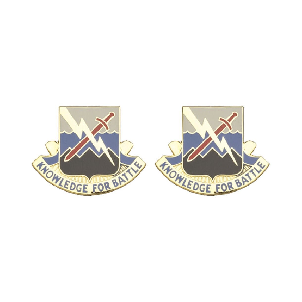 102nd Military Intelligence Battalion Distinctive Unit Insignia - Pair - KNOWLEDGE FOR BATTLE