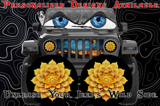 Flower Yellow headlight decals