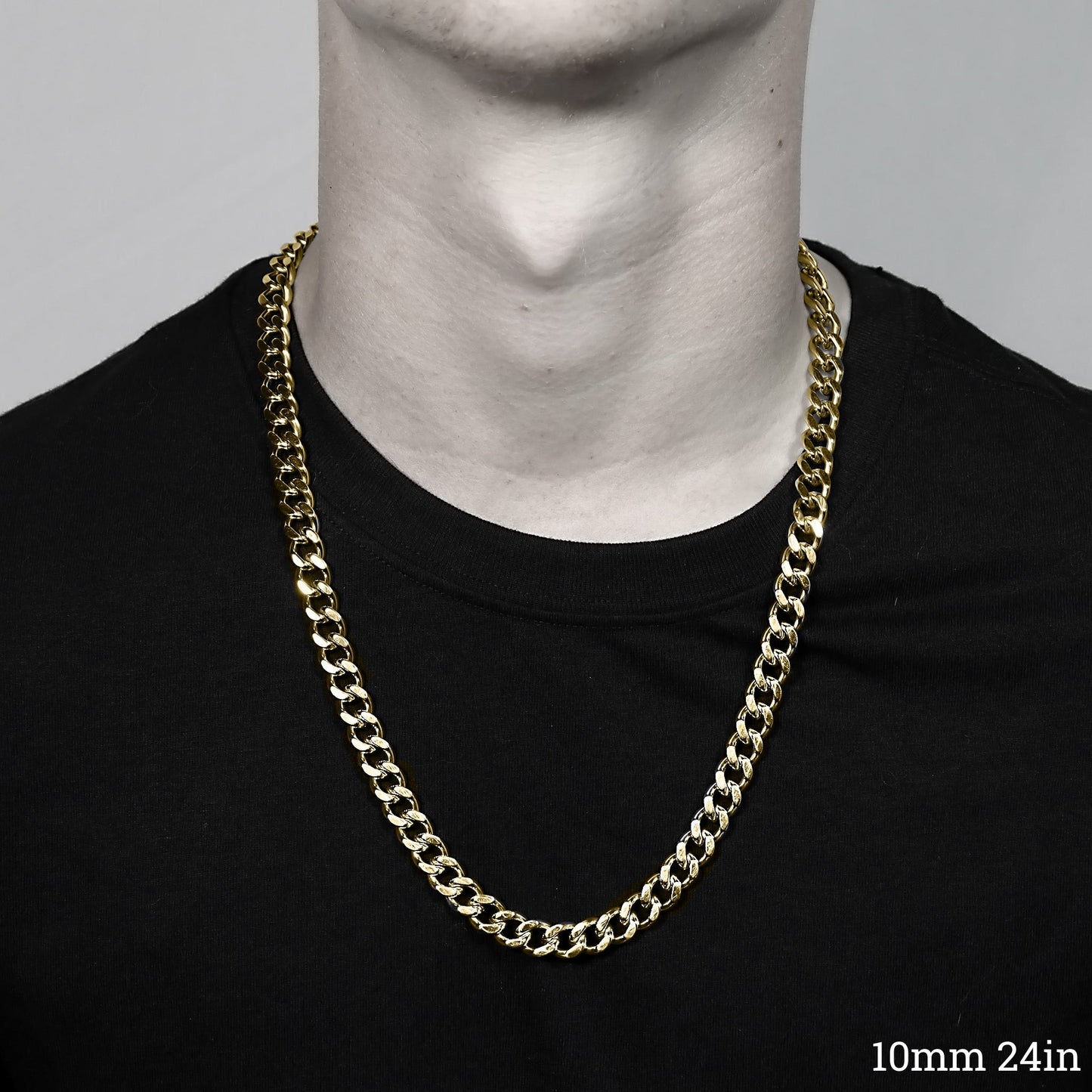 Gold Diamond Cut Curb Chain