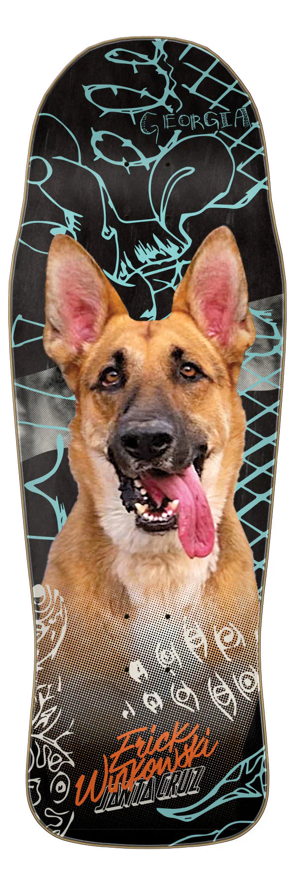 Santa Cruz Winkowski Tribute Shaped Skateboard Deck - 10.34"