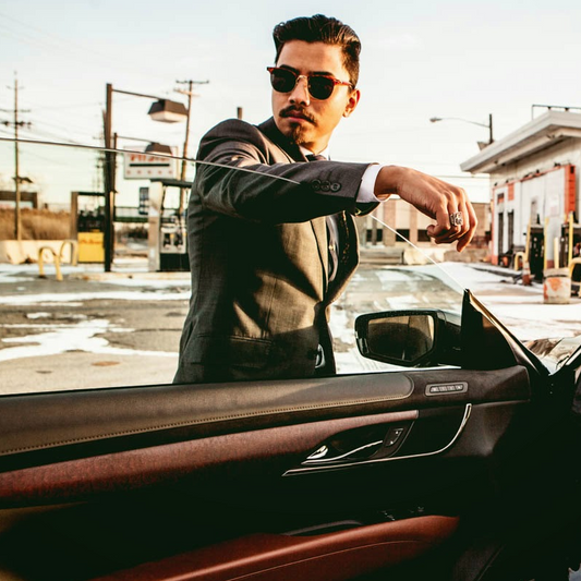 Vintage Half Frame Polarized Horned Rim Sunglasses 2936