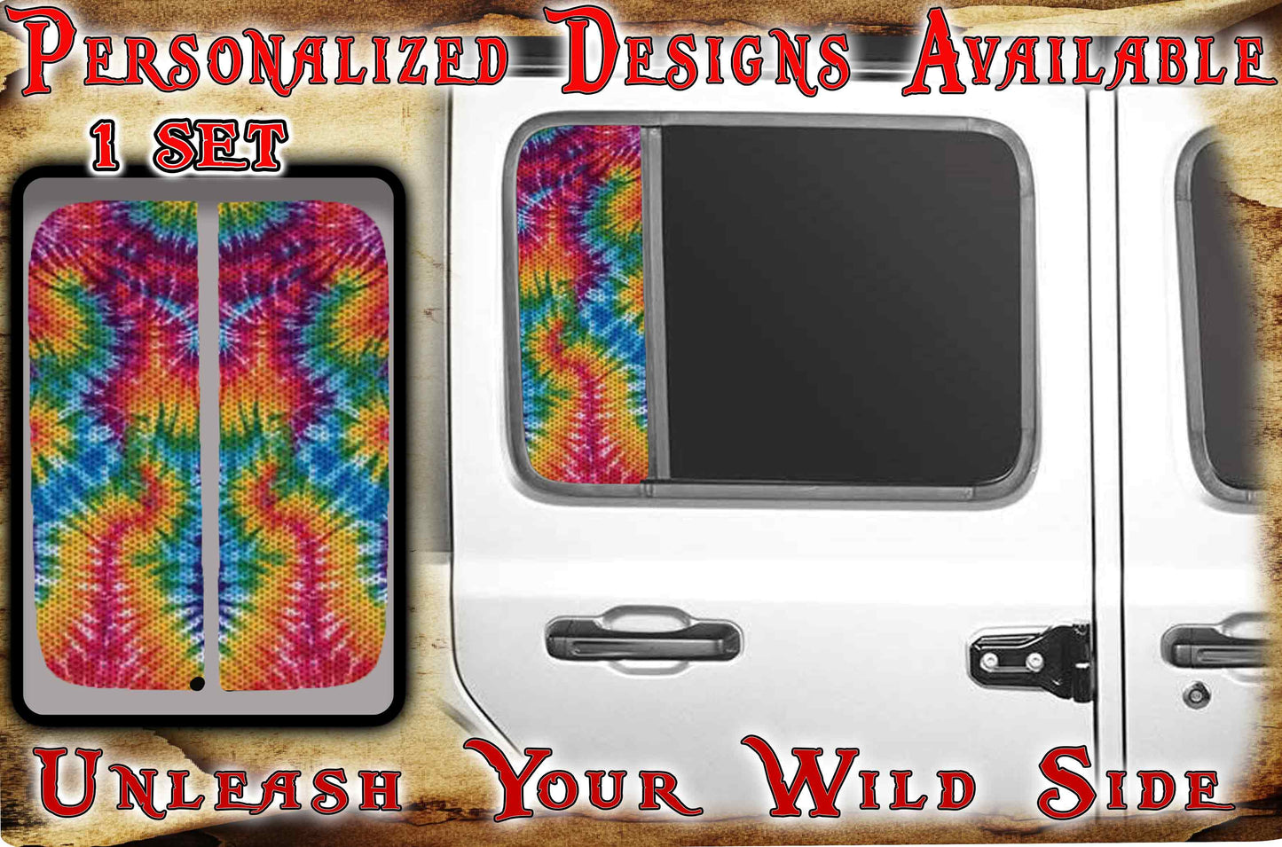 tie dye Side door window decal 192