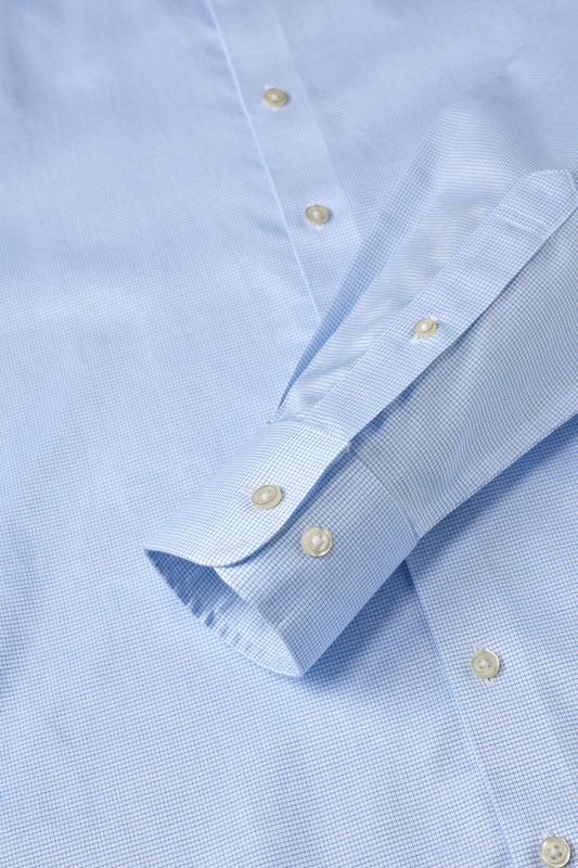 Greenwich Light Blue Grid Shirt