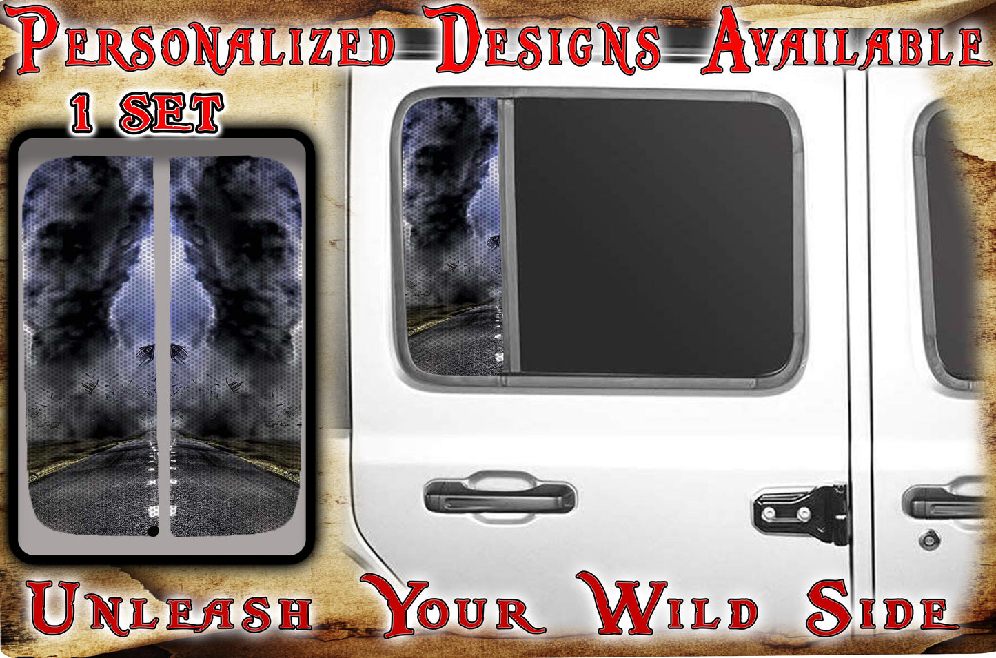 Side door window decal tornado 121