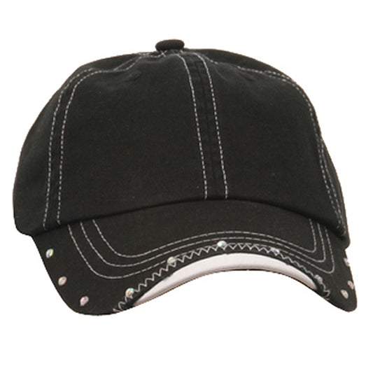 Rhinestone Washed Cotton Cap