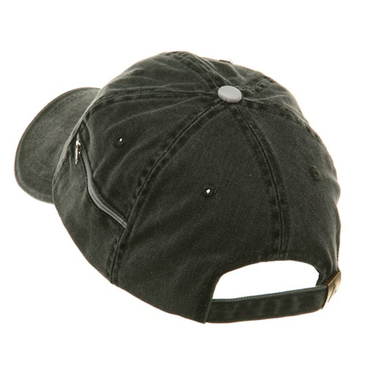 Low Profile Washed Side Zipper Pocket Cap