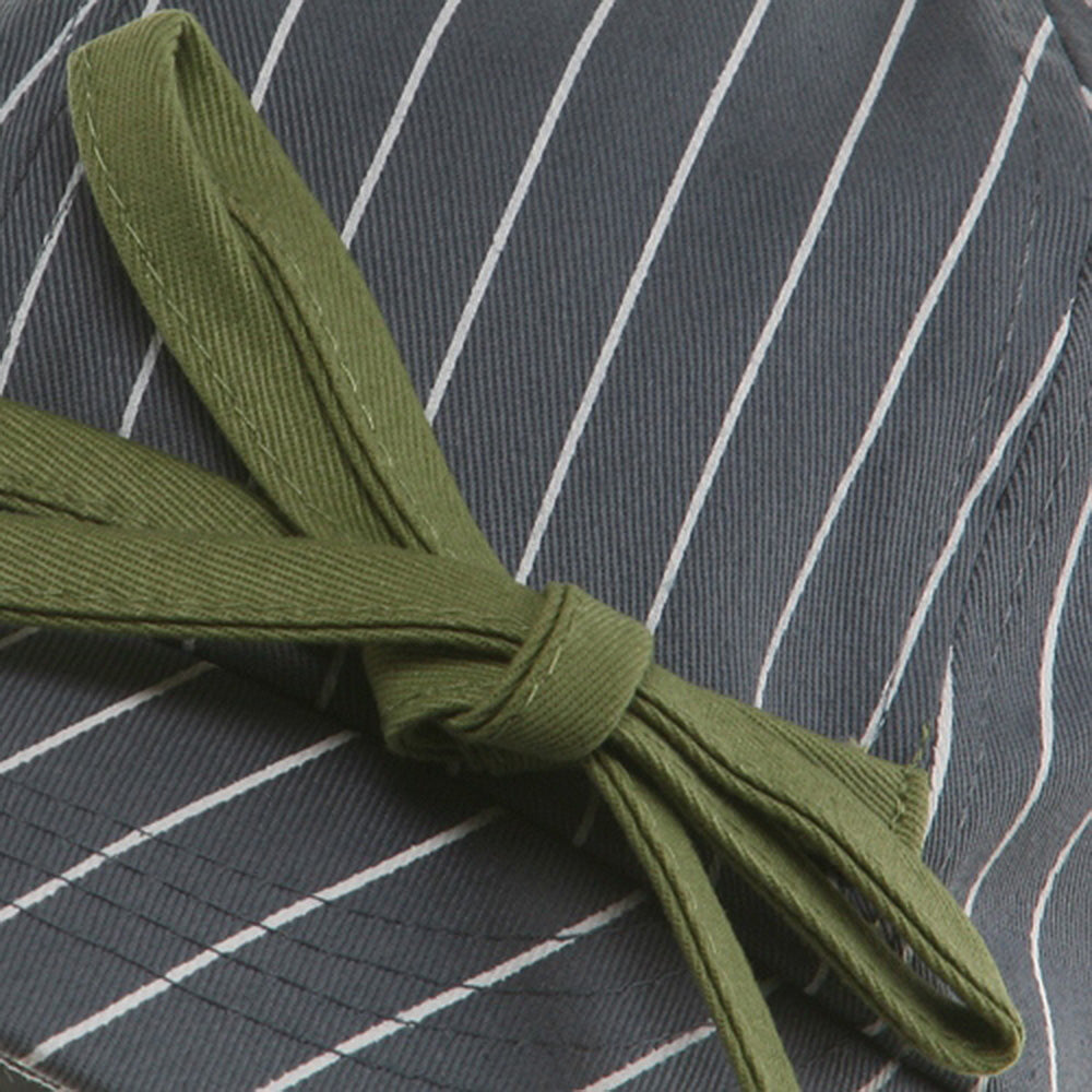 Ladies White Stripe 6 Panel Newsboy Hat