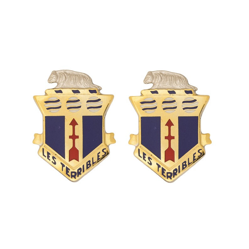 127th Infantry Unit Crest - 1 Pair - LES TERRIBLES