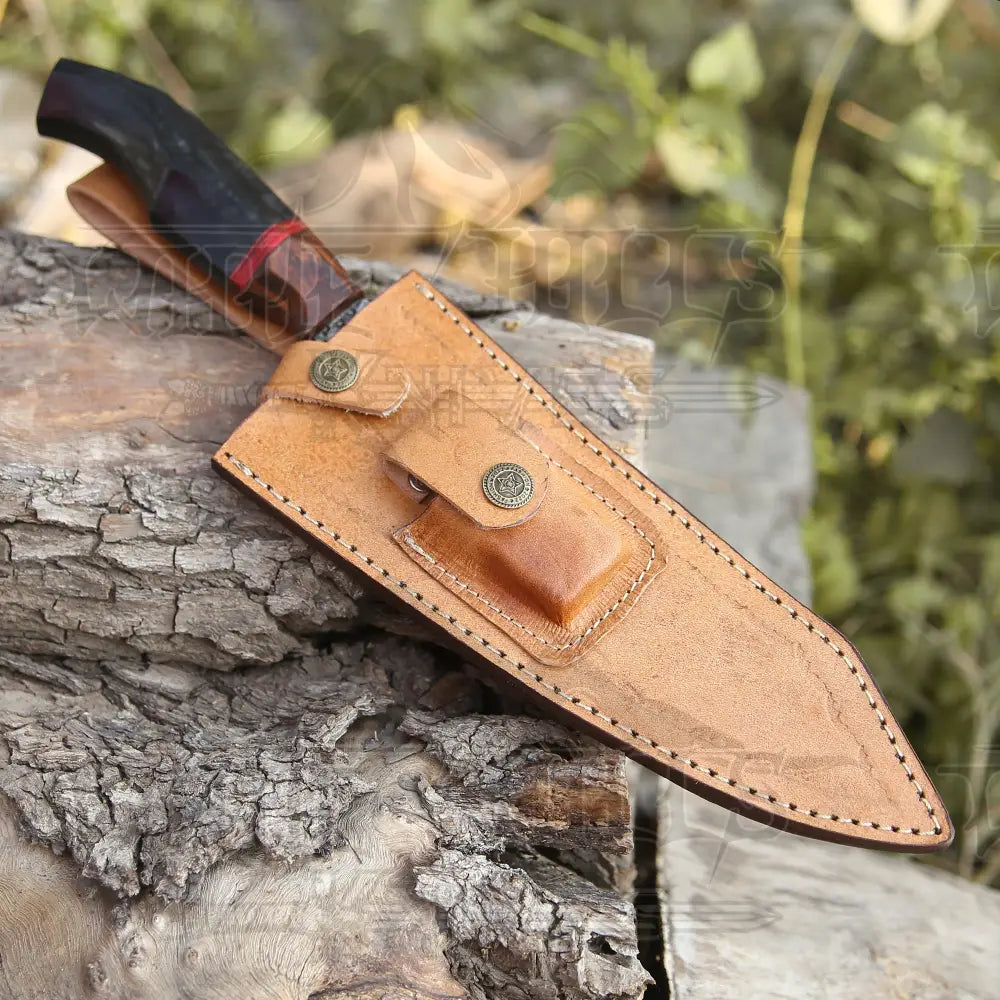 13" Handmade Damascus Steel Forged Chef Knife Horn & Wood Handle