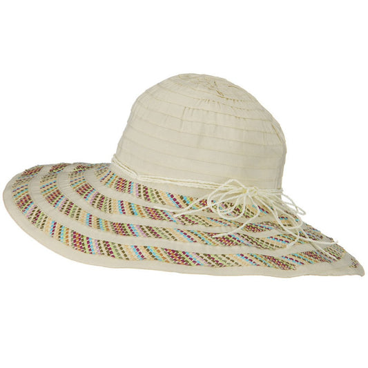 String Ribbon Braid 4 Inch Brim Hat