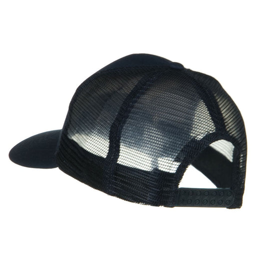 Flat Bill Snap Back Mesh Cap