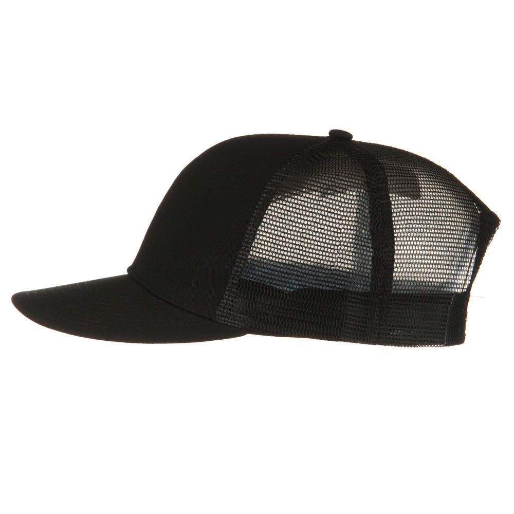 Flat Bill Snap Back Mesh Cap
