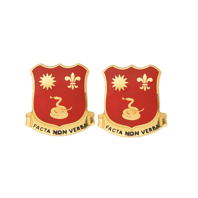 143rd Field Artillery Unit Crest - 1 Pair - FACTA NON VERBA