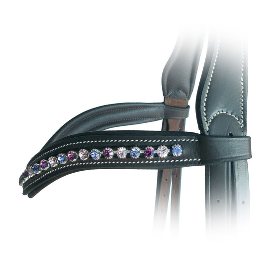 ExionPro Elegant Soft Padded Fuchsia, Light Rose, Tanzanite Colored Crystal Browband