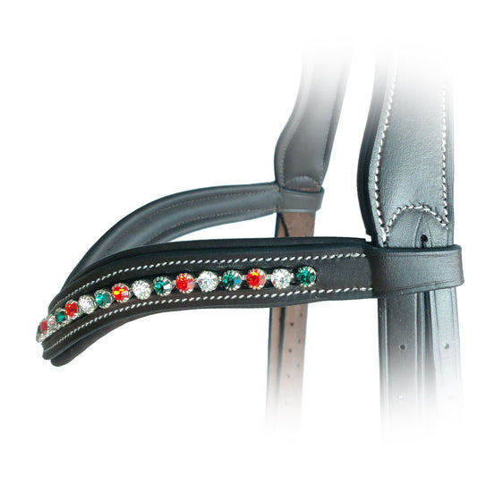 ExionPro Elegant Soft Padded Hyacinth, Emerald, Clear Crystal Browband