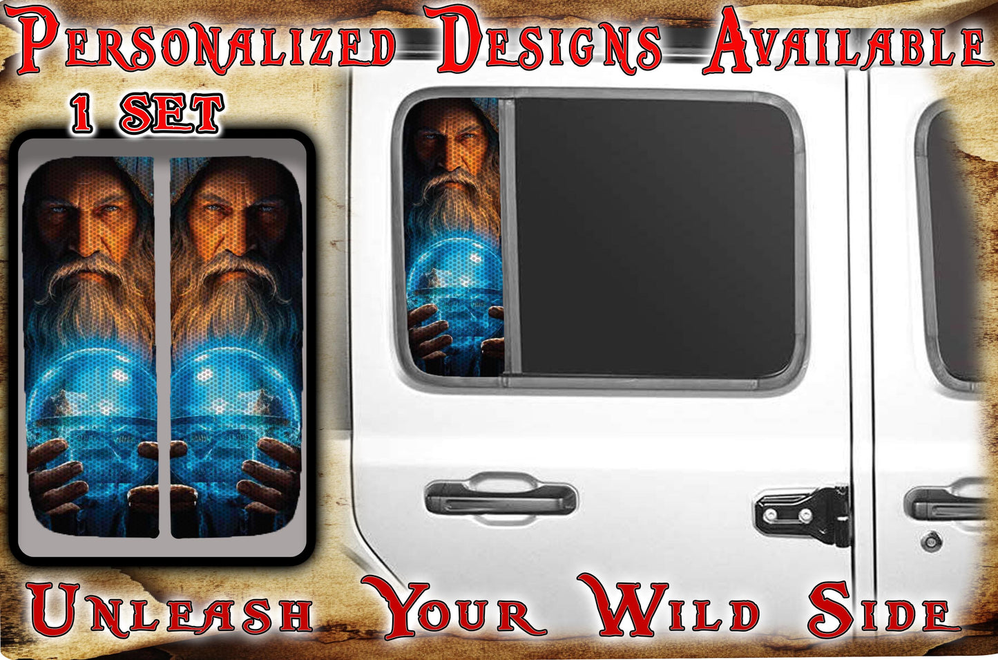 Warlock Side door window decal 186