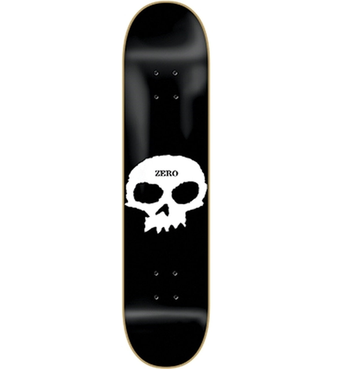 Zero Single Skull Skateboard Deck - 7.25" Black/White