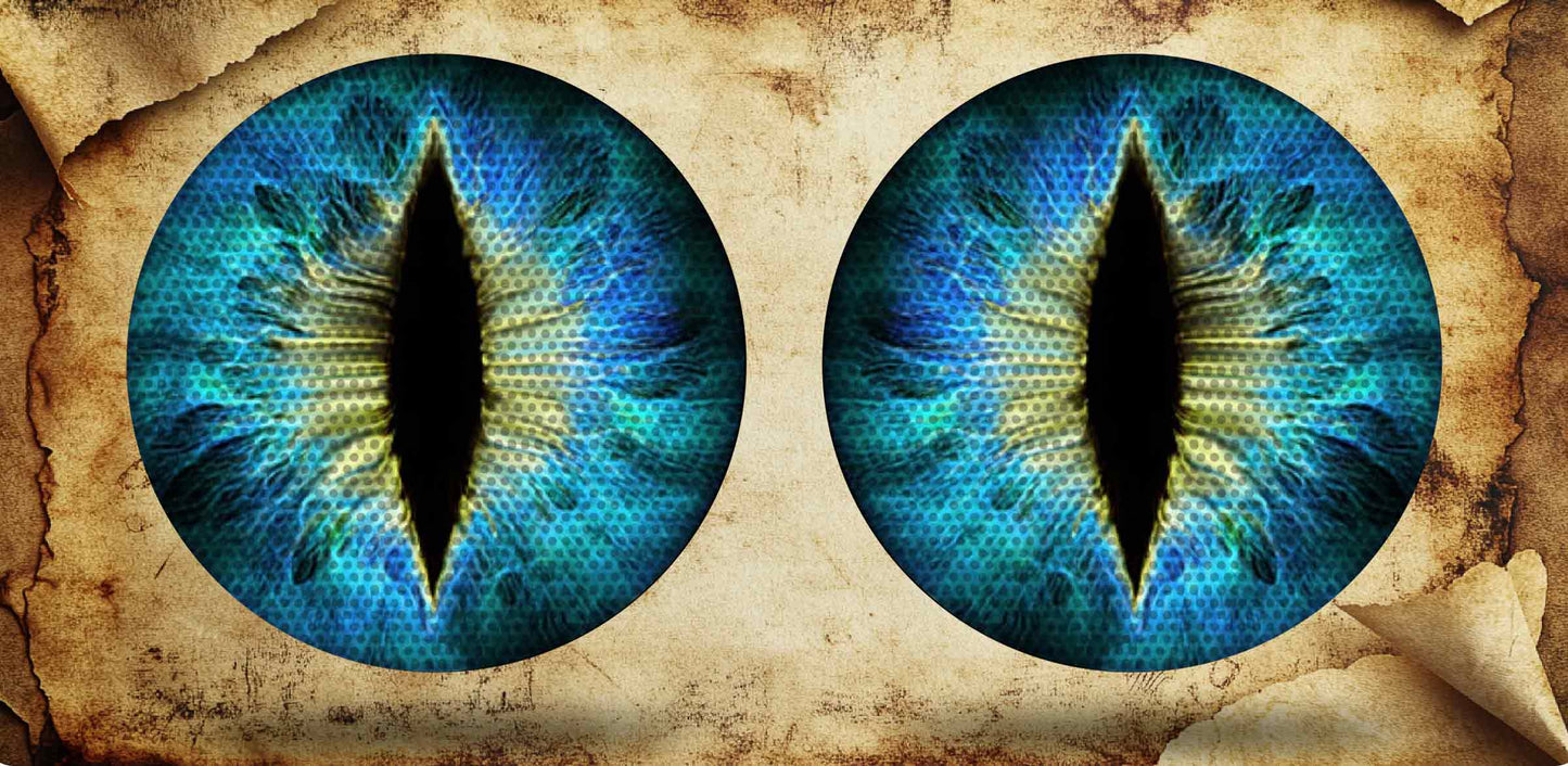 Blue and green cat eyes