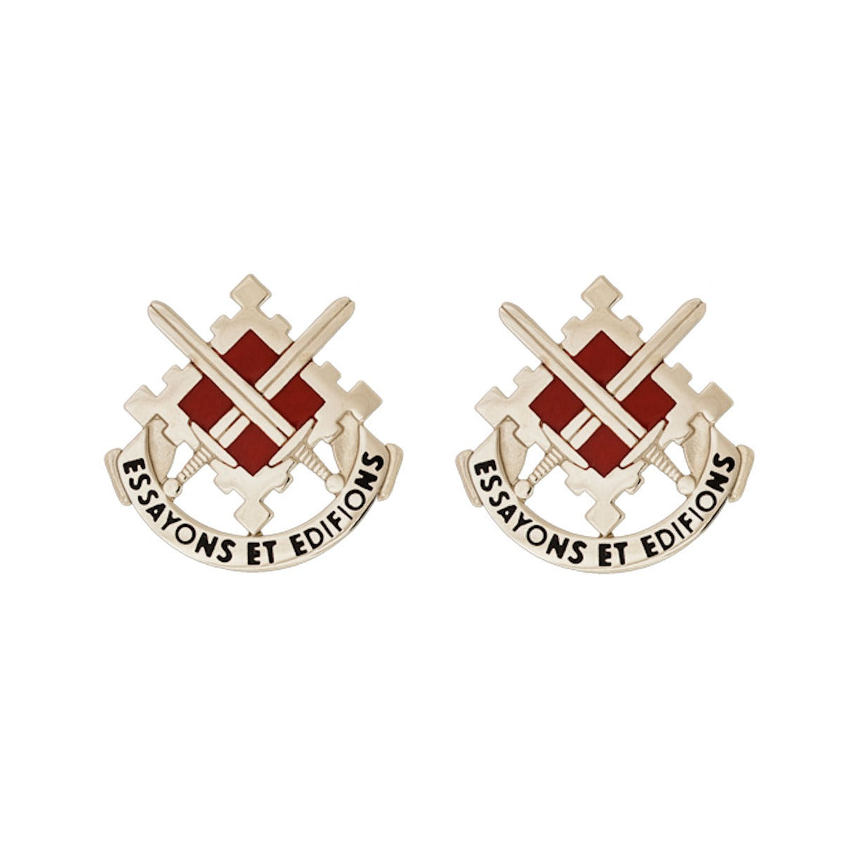 18th Engineering Brigade Distinctive Unit Insignia - Pair - Essayons Et Edifions