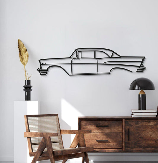 1957 Bel Air Coupe Metal Car Wall Art - MT0047