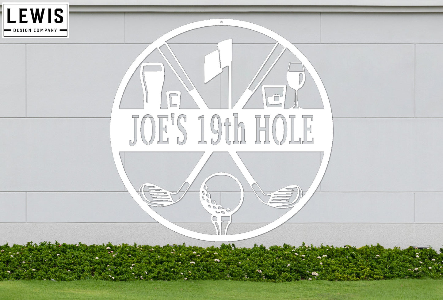 Golf 19th Hole Custom Name Metal Sign