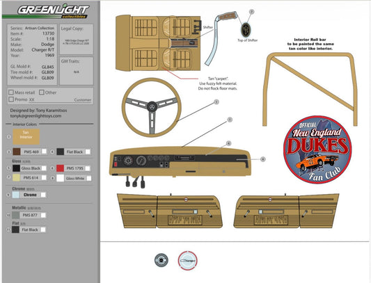 1:18 1969 Dodge Charger GENERAL LEE Greenlight (New Tooling) Preorder Winter 2027