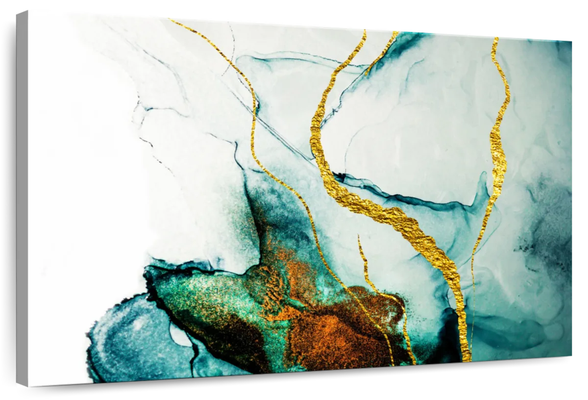 Abstract Gold Streaks Wall Art