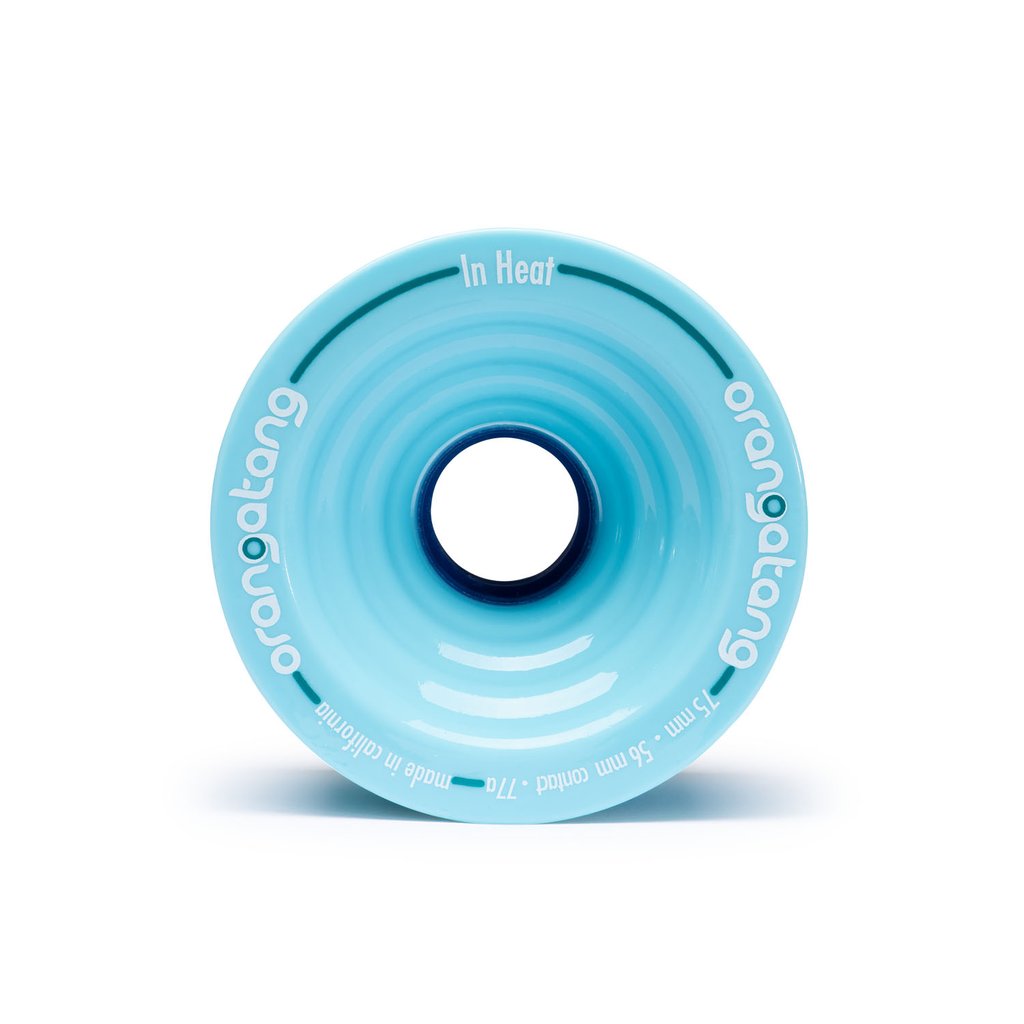 Orangatang In Heat 75mm 77a Blue Longboard Wheels (Set of 4)